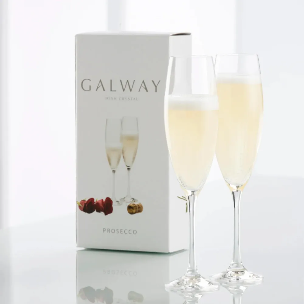 Galway Crystal Elegance Prosecco Glass Pair