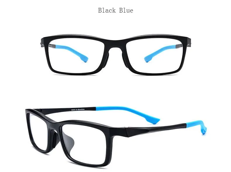 Hdcrafter Men's Full Rim TR 90 Titanium Rectangle Frame Sports Photochromic Custom Lens Eyeglasses 17209