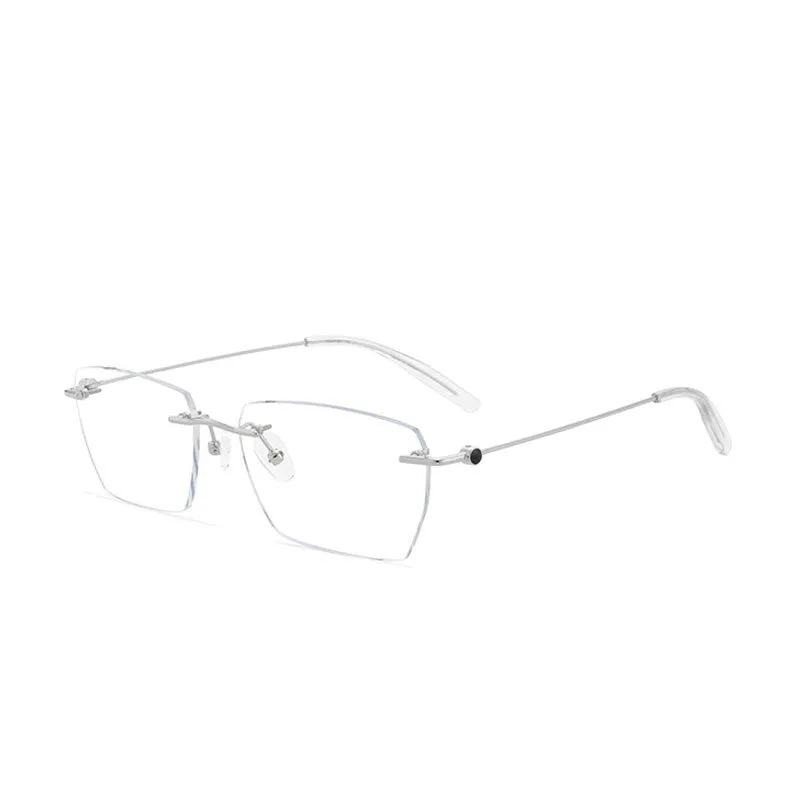 Hdcrafter Unisex Rimless Square Alloy Eyeglasses 0621