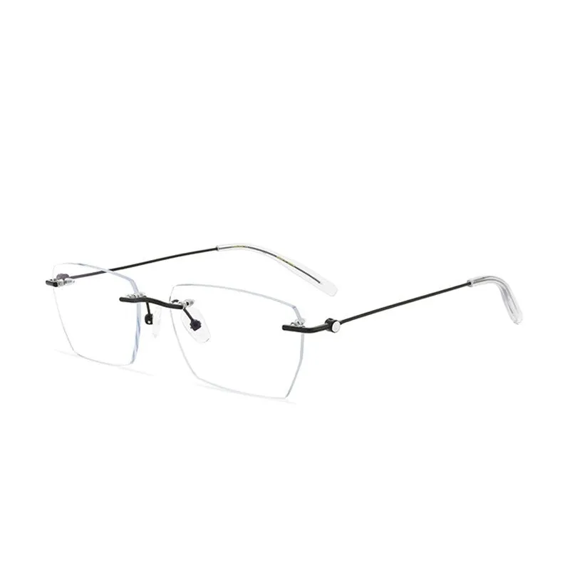 Hdcrafter Unisex Rimless Square Alloy Eyeglasses 0621