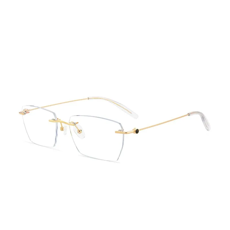 Hdcrafter Unisex Rimless Square Alloy Eyeglasses 0621