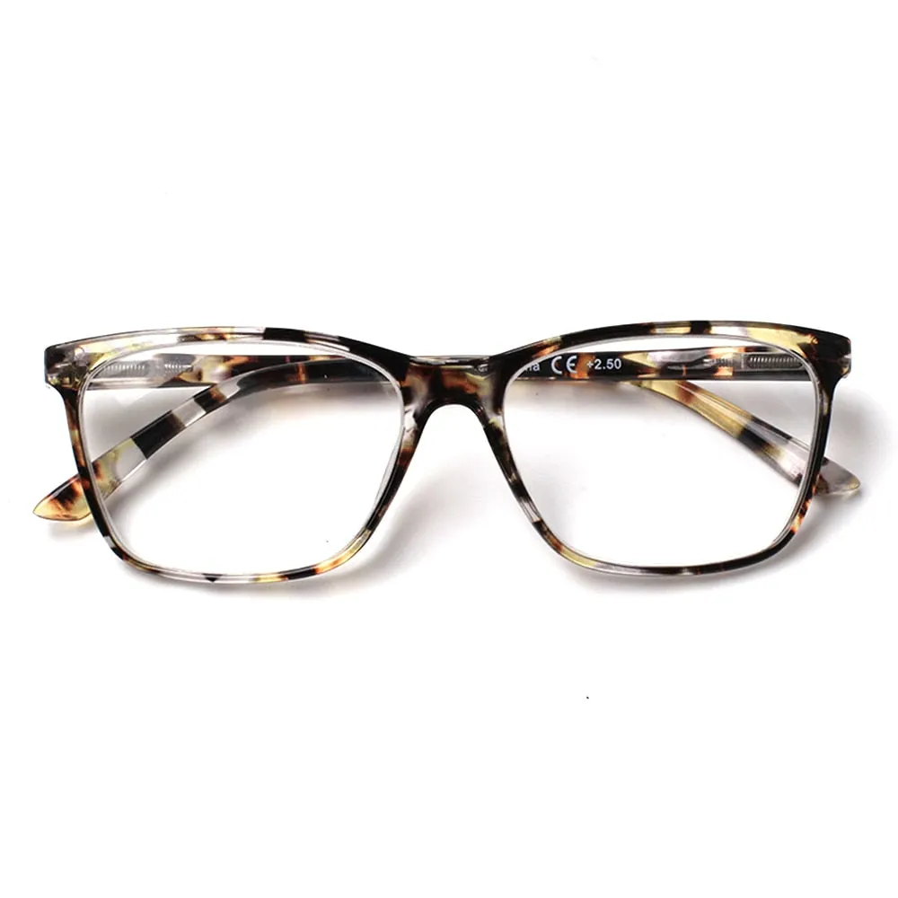 Henotin Unisex Full Rim Rectangular Tr 90 Alloy Reading Glasses 4460