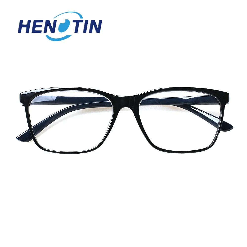 Henotin Unisex Full Rim Rectangular Tr 90 Alloy Reading Glasses 4460