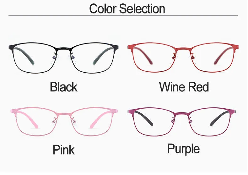 Hotony Women's Full Rim TR 90 Resin Alloy Square Frame Eyeglasses 3569