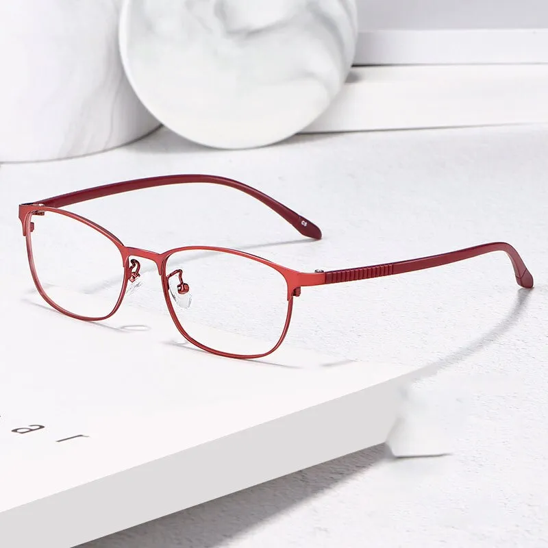 Hotony Women's Full Rim TR 90 Resin Alloy Square Frame Eyeglasses 3569