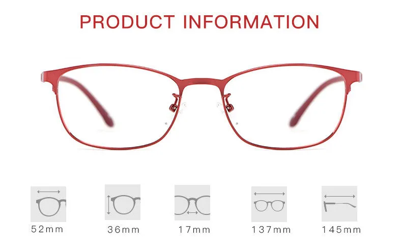 Hotony Women's Full Rim TR 90 Resin Alloy Square Frame Eyeglasses 3569