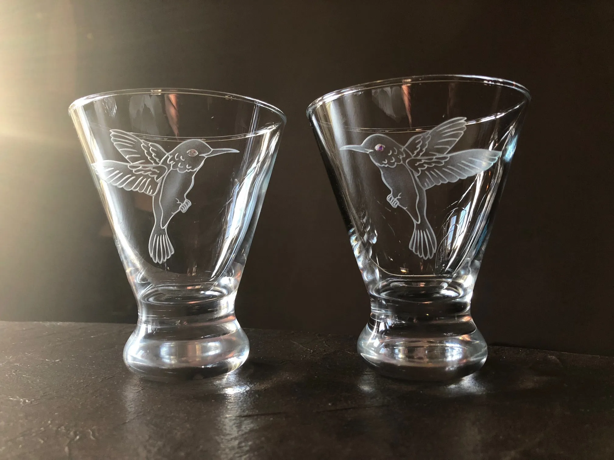 Hummingbird Modern Cocktail Glasses