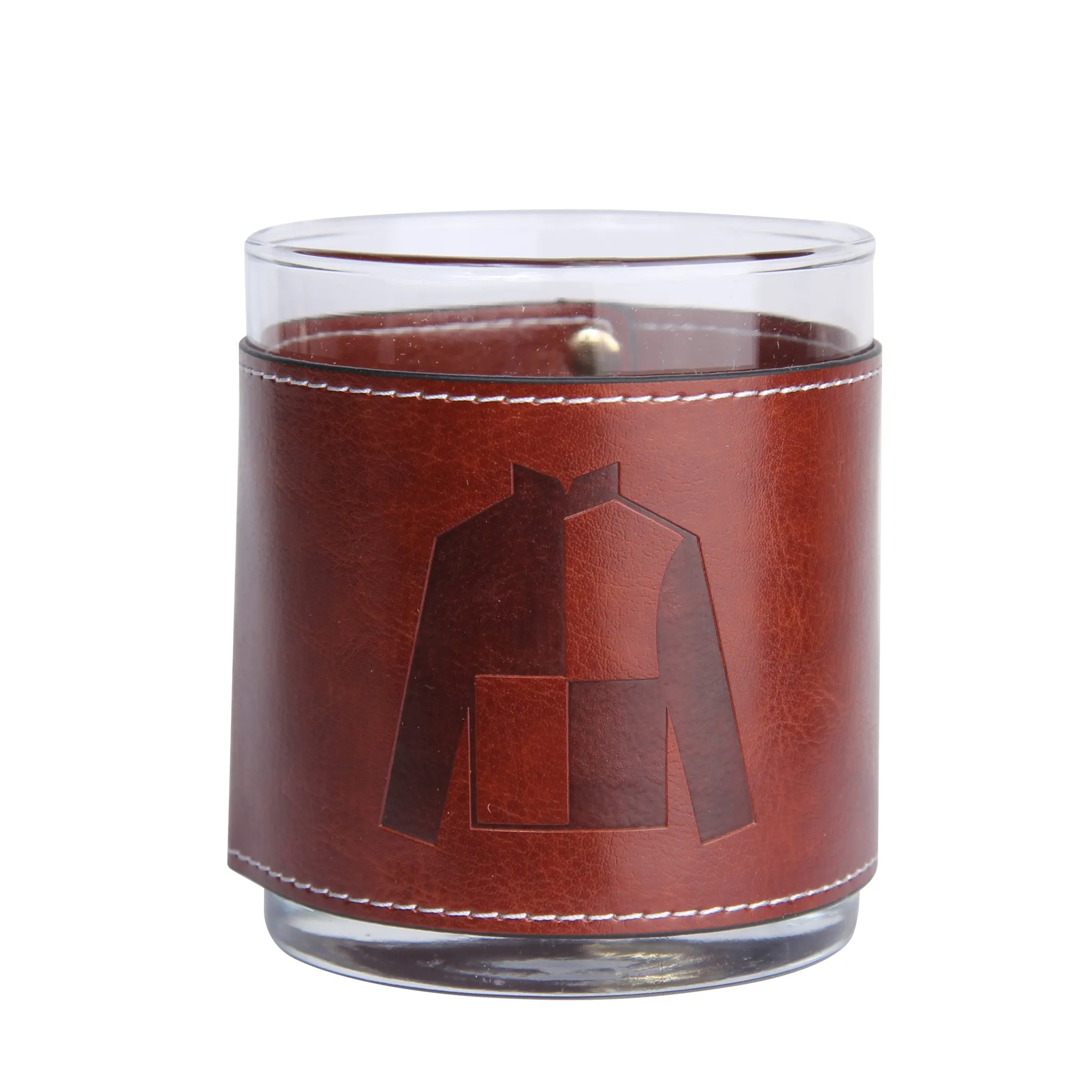 Jockey Silk Faux Leather Rocks Glass