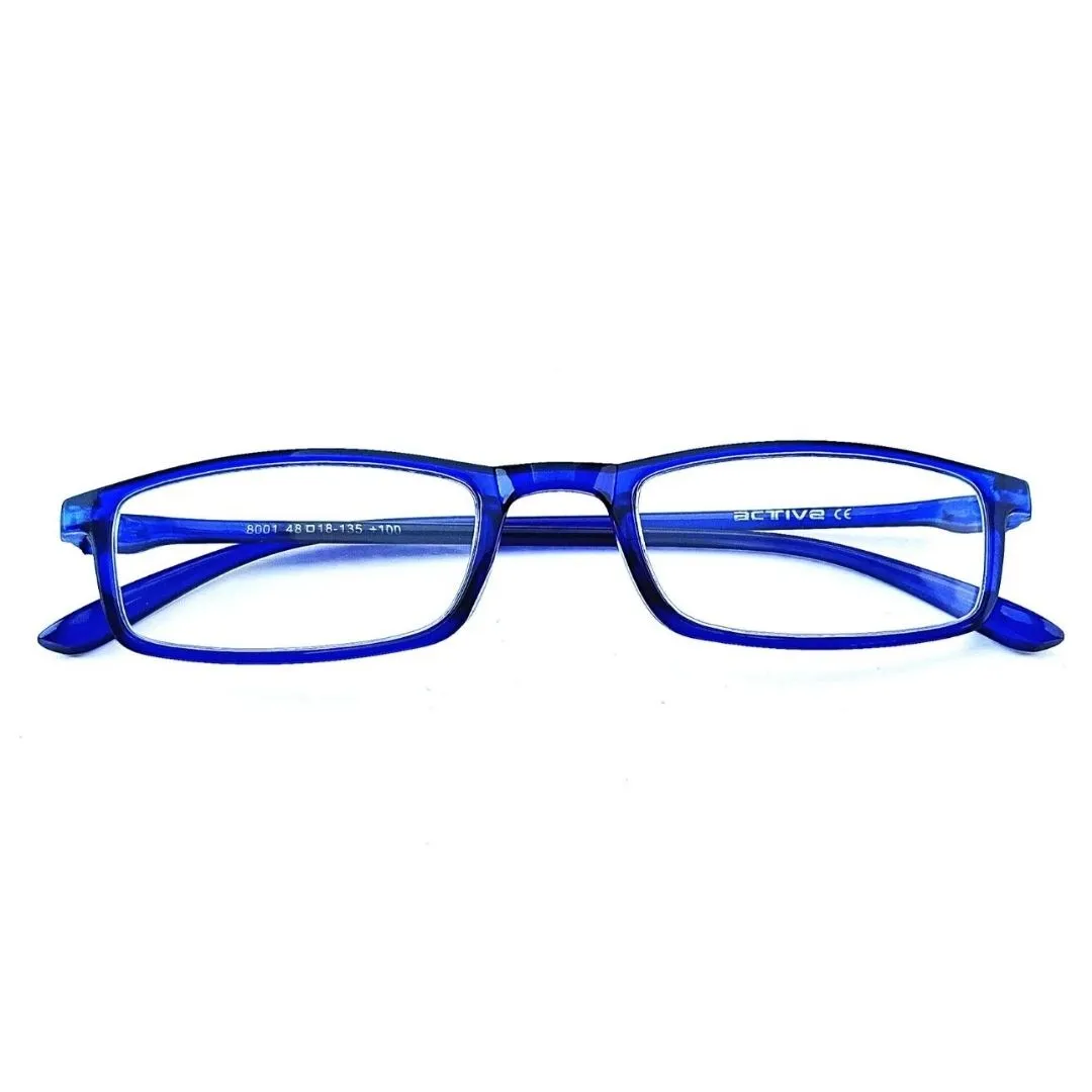 Jubleelens Blue Rectangle READERS Reading Eyeglasses ( 1.00 to  3.00 Power)