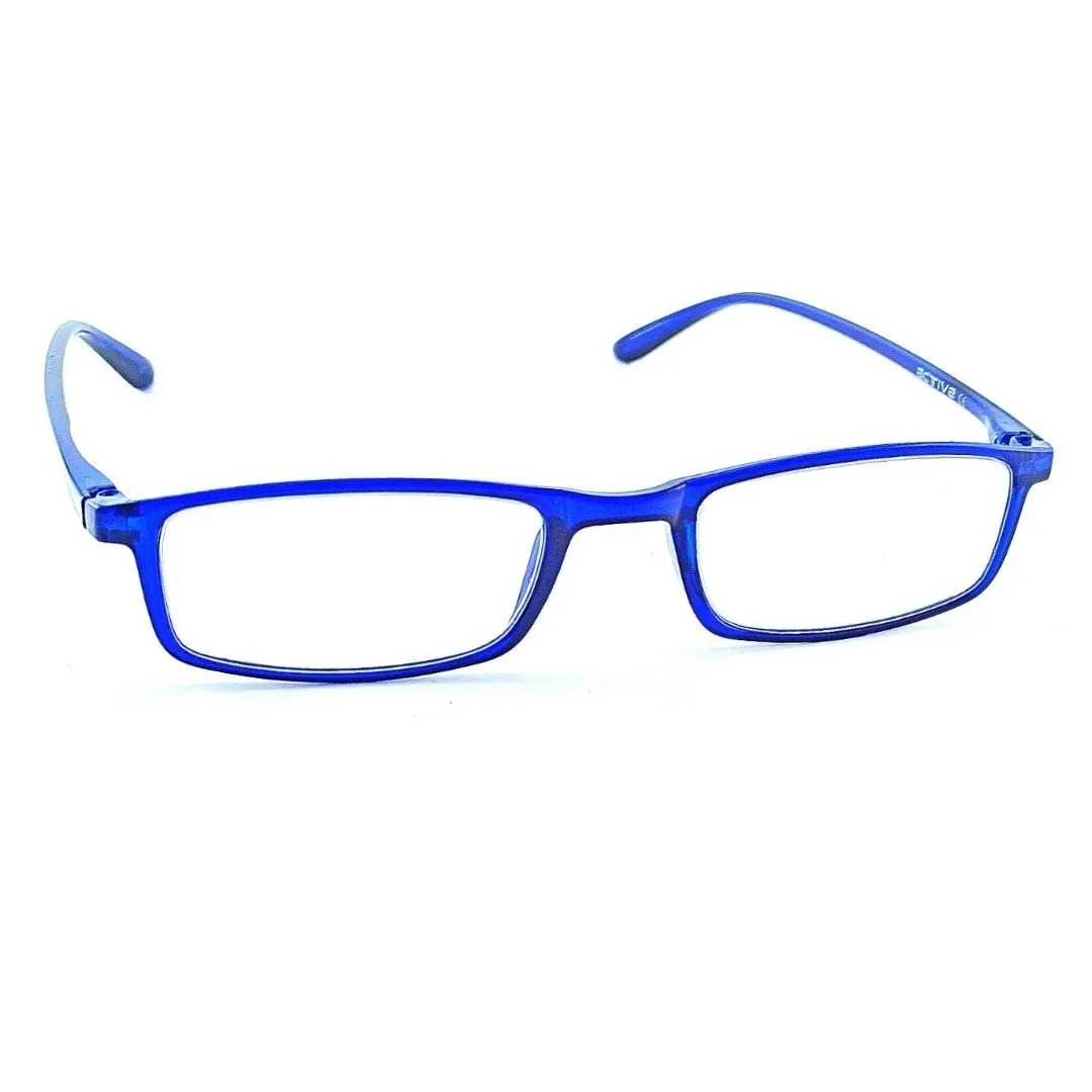 Jubleelens Blue Rectangle READERS Reading Eyeglasses ( 1.00 to  3.00 Power)