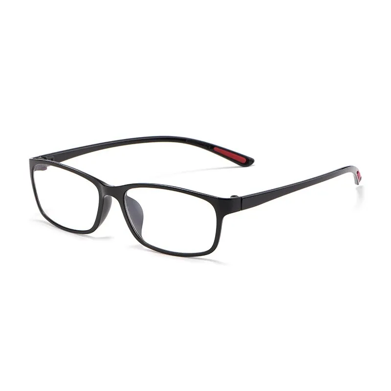 KatKani Unisex Bright Black Black White Reading Glasses Anti Blue Light Bf13017