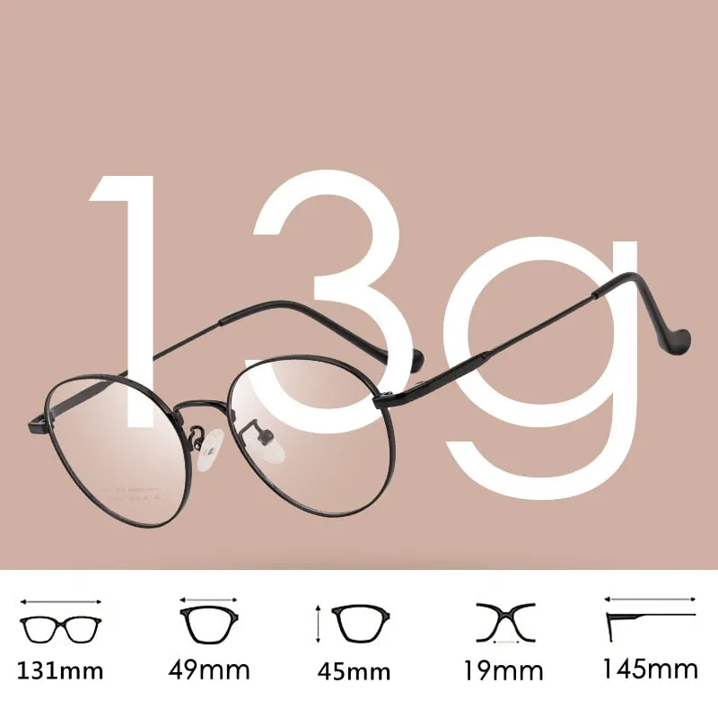 KatKani Unisex Full Rim Round Titanium Alloy Two Tone Frame Eyeglasses Ac017