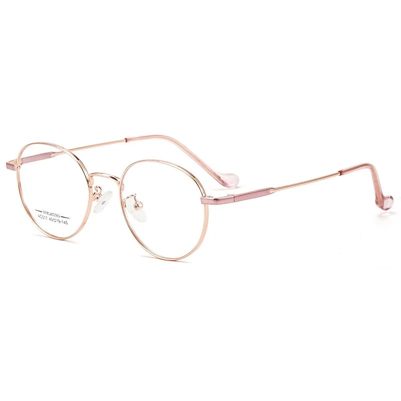 KatKani Unisex Full Rim Round Titanium Alloy Two Tone Frame Eyeglasses Ac017