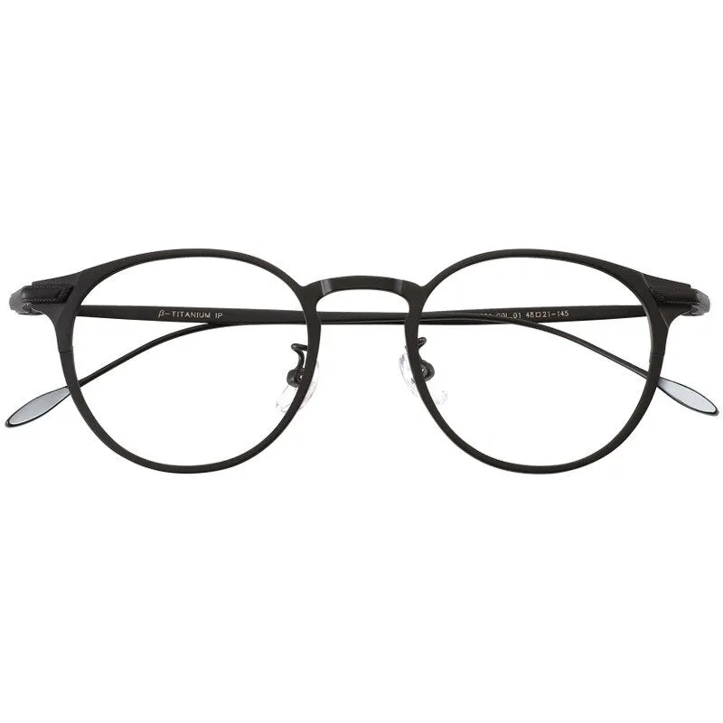 KatKani Unisex Full Rim Round Titanium Eyeglasses 061