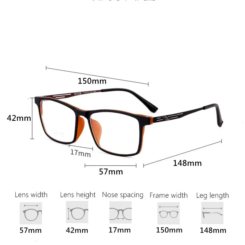 Kocolior Unisex Full Rim Square Titanium Eyeglasses 8883