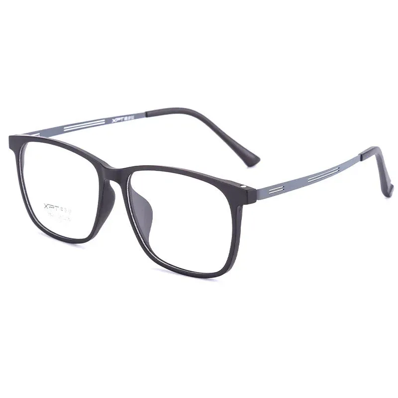 Kocolior Unisex Full Rim Square Tr 90 Titanium Hyperopic Reading Glasses 9825