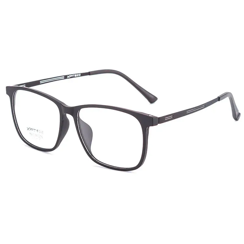 Kocolior Unisex Full Rim Square Tr 90 Titanium Hyperopic Reading Glasses 9825