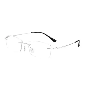 Kocolior Unisex Rimless Square Titanium Hyperopic Reading Glasses 8161