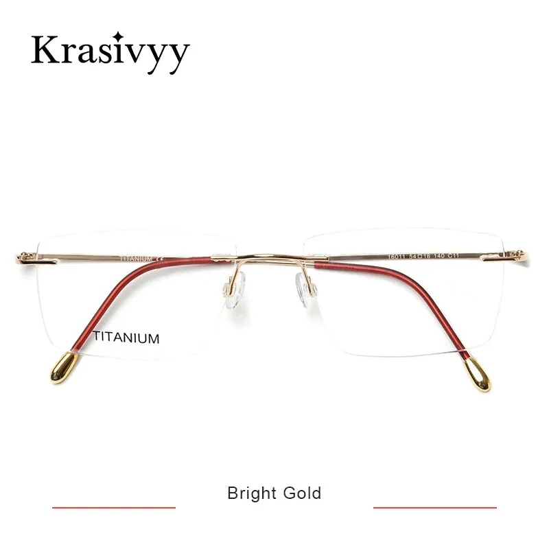 Krasivyy Unisex Rimless Square Titanium Eyeglasses Kr16011