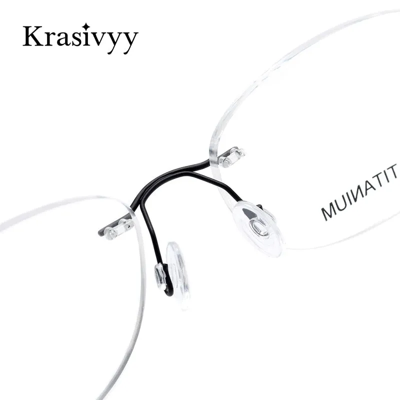 Krasivyy Unisex Rimless Square Titanium Eyeglasses Kr16011