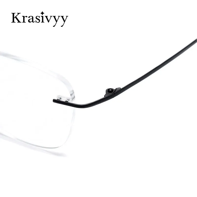 Krasivyy Unisex Rimless Square Titanium Eyeglasses Kr16011