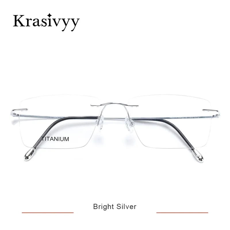 Krasivyy Unisex Rimless Square Titanium Eyeglasses Kr16011