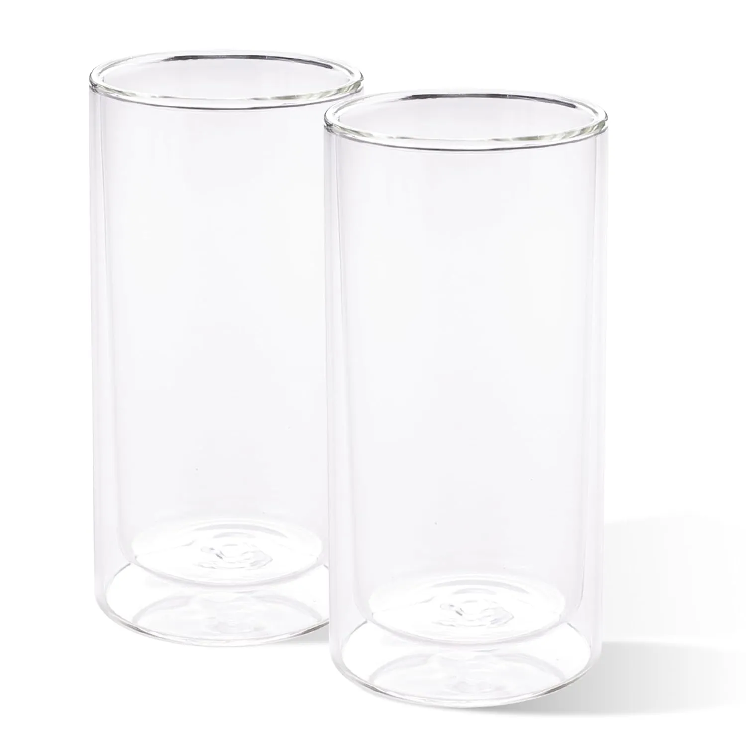 Kuber Industries 10 Pcs Double Walled Glasses | Borosilicate Glass Tumblers for Water | High Heet Resistance | Microwave & Dishwasher Safe | Juice Glasse | 250 ML | Pack of 5 | Transparent