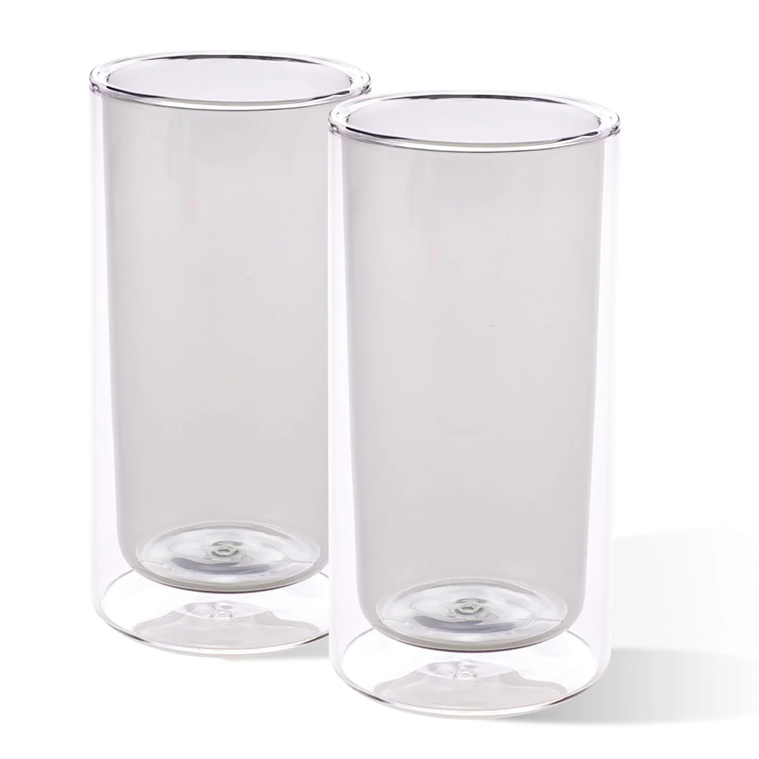 Kuber Industries 12 Pcs Double Walled Glasses | Borosilicate Glass Tumblers for Water | High Heet Resistance | Microwave & Dishwasher Safe | Juice Glasse | 250 ML | Pack of 6 | Gray