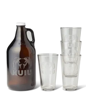 KUIU 64 oz Engraved Growler and Pint Glass Set | Clear