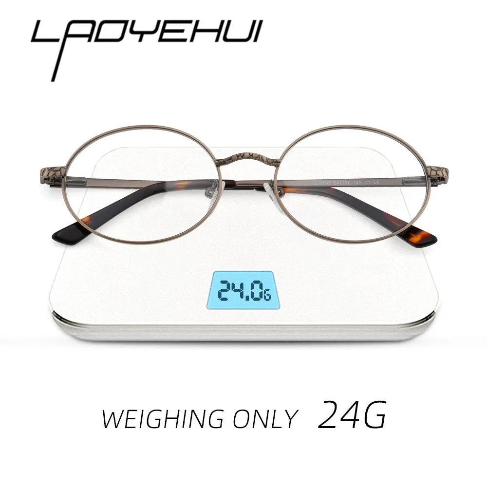 Laoyehui Unisex Full Rim Oval Alloy Reading Glasses Anti-Blue Light Glg9197