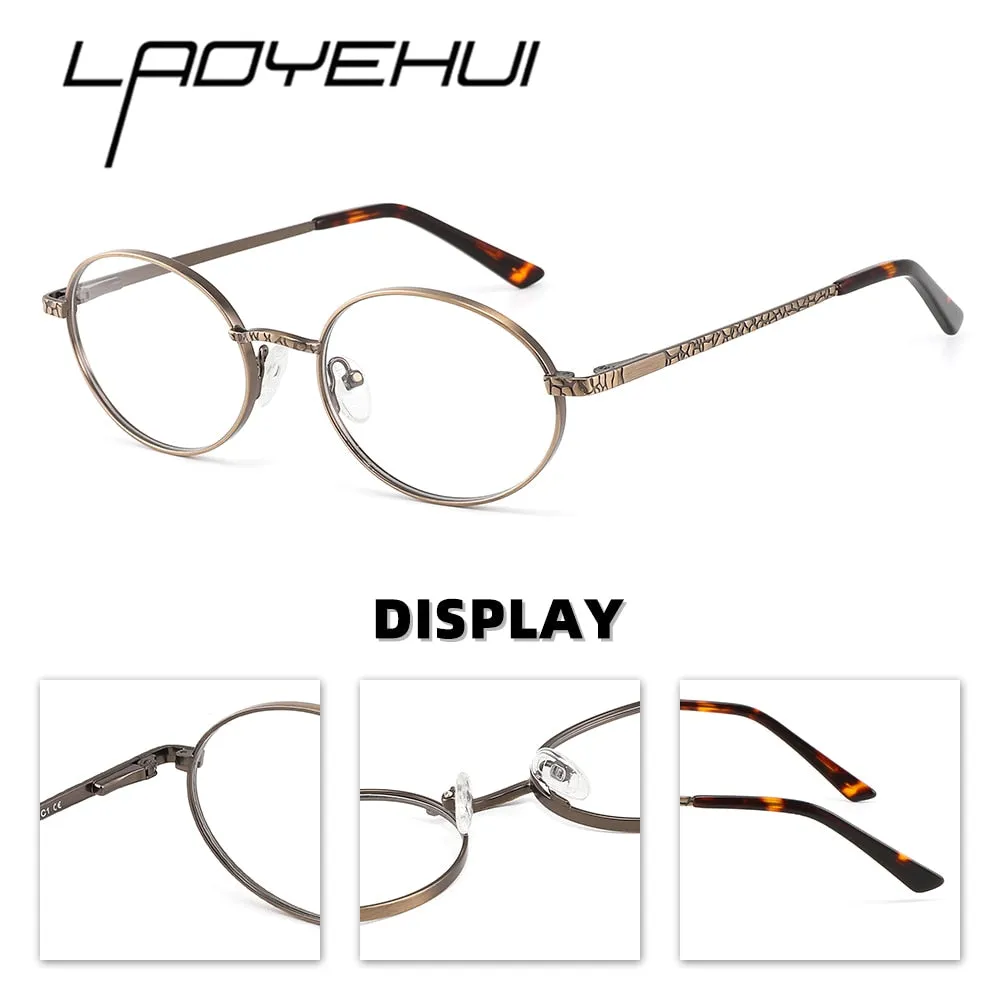 Laoyehui Unisex Full Rim Oval Alloy Reading Glasses Anti-Blue Light Glg9197