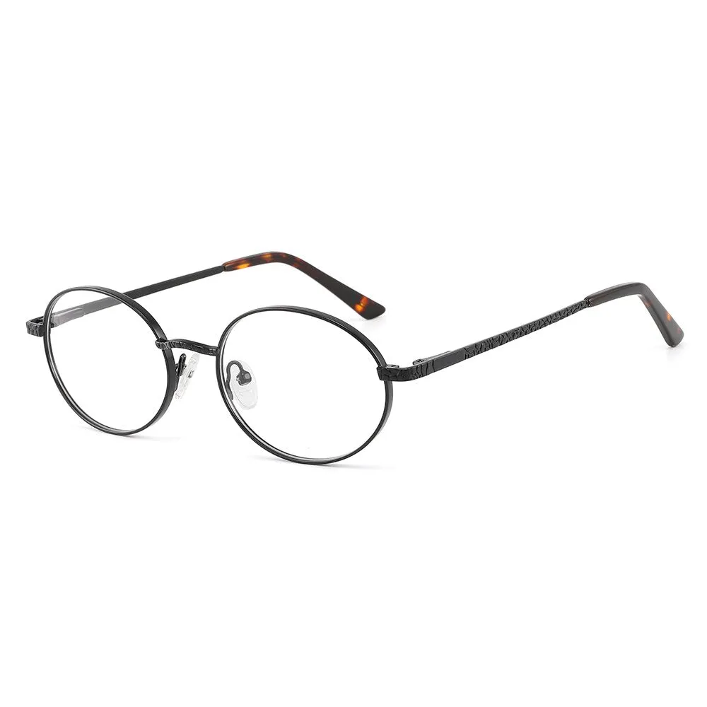 Laoyehui Unisex Full Rim Oval Alloy Reading Glasses Anti-Blue Light Glg9197