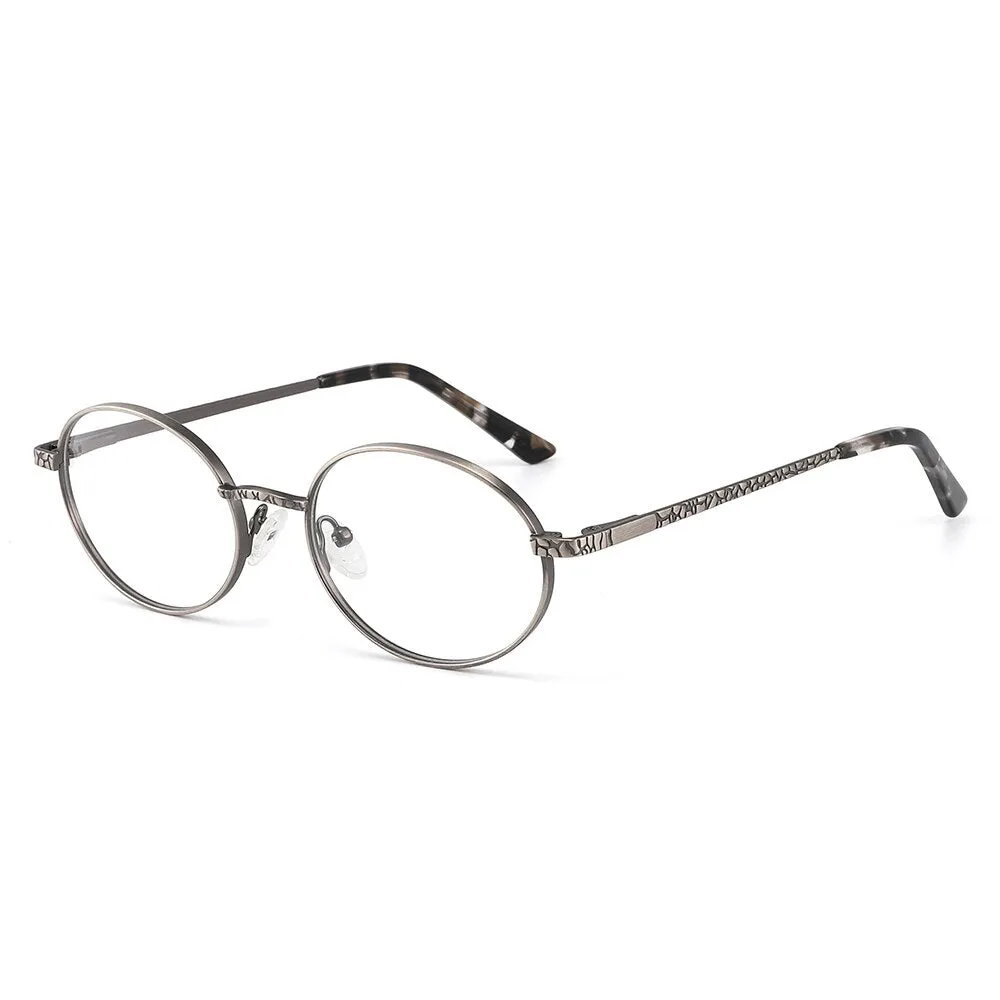 Laoyehui Unisex Full Rim Oval Alloy Reading Glasses Anti-Blue Light Glg9197