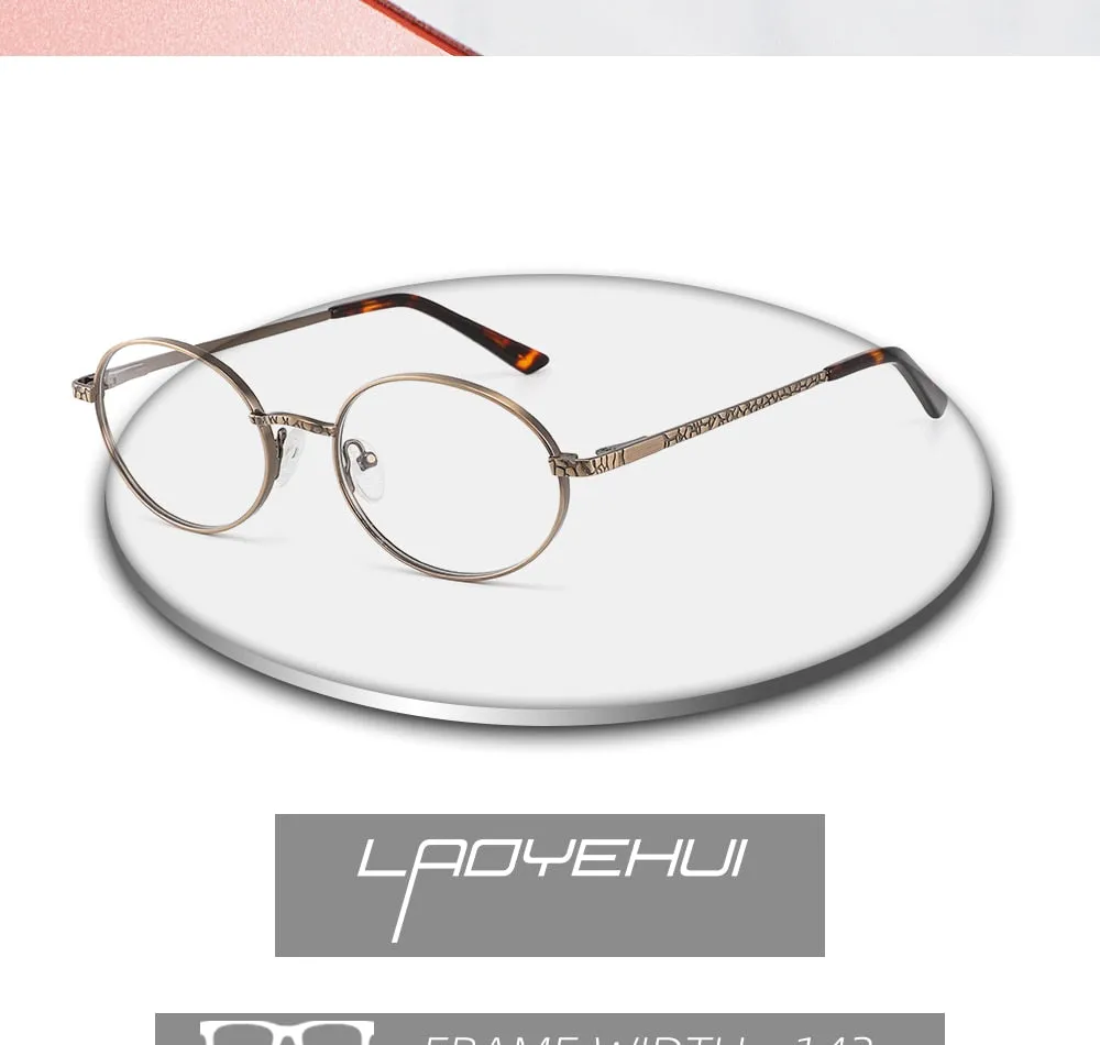 Laoyehui Unisex Full Rim Oval Alloy Reading Glasses Anti-Blue Light Glg9197