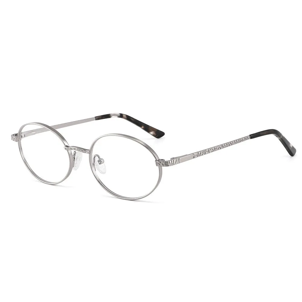 Laoyehui Unisex Full Rim Oval Alloy Reading Glasses Anti-Blue Light Glg9197