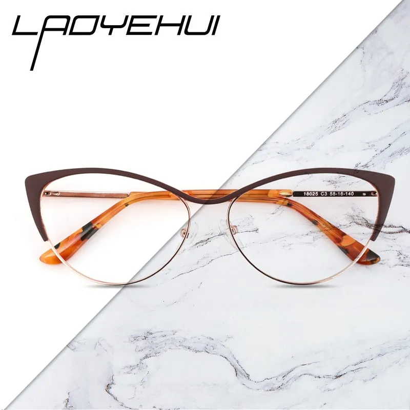 Laoyehui Women's Eyeglasses Cat Eye Reading Glasses 18025