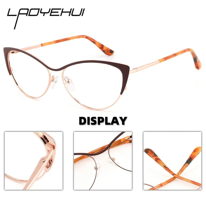 Laoyehui Women's Eyeglasses Cat Eye Reading Glasses 18025