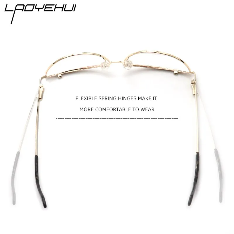 Laoyehui Women's Full Rim Cat Eye Alloy Hyperopic Reading Glasses 80421