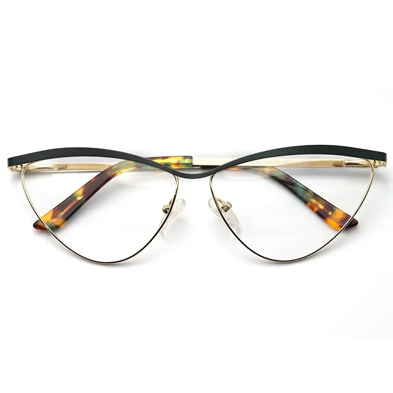 Laoyehui Women's Full Rim Cat Eye Alloy Hyperopic Reading Glasses 80421