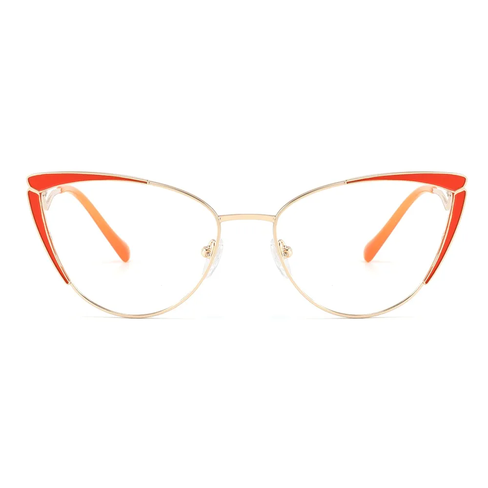 Laoyehui Women's Full Rim Cat Eye Alloy Hyperopic Reading Glasses Anti Blue Light Glg8908