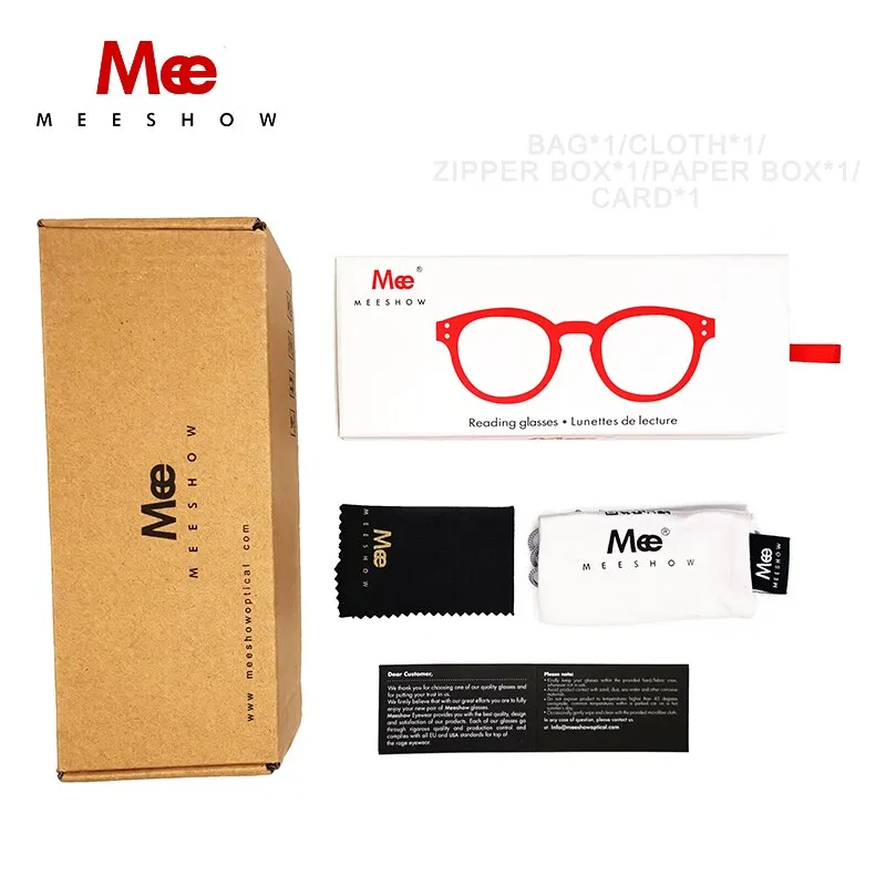 Meeshow Unisex Full Rim Square Polycarbonate Reading Glasses Photochromic 3658