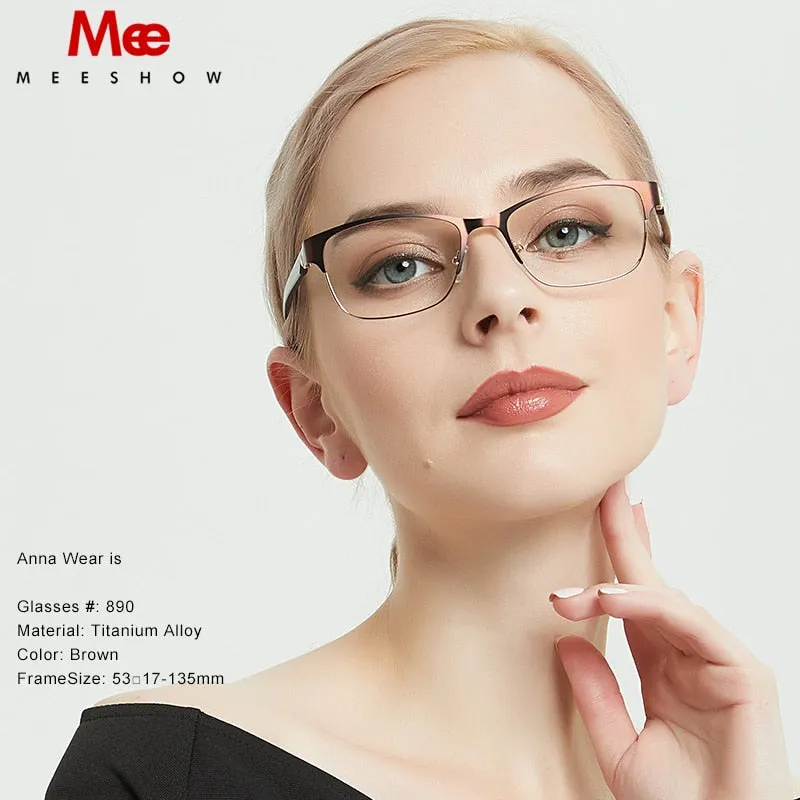 Meeshow Women's Eyeglasses Titanium Alloy 809