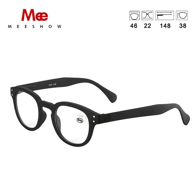 Meeshow Women's Full Rim Round Polycarbonate Reading Glasses 1513