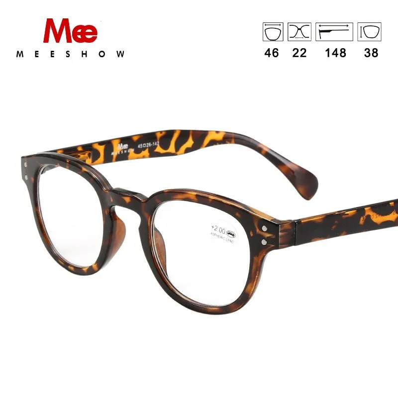 Meeshow Women's Full Rim Round Polycarbonate Reading Glasses 1513