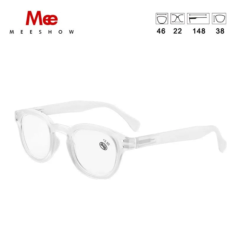 Meeshow Women's Full Rim Round Polycarbonate Reading Glasses 1513