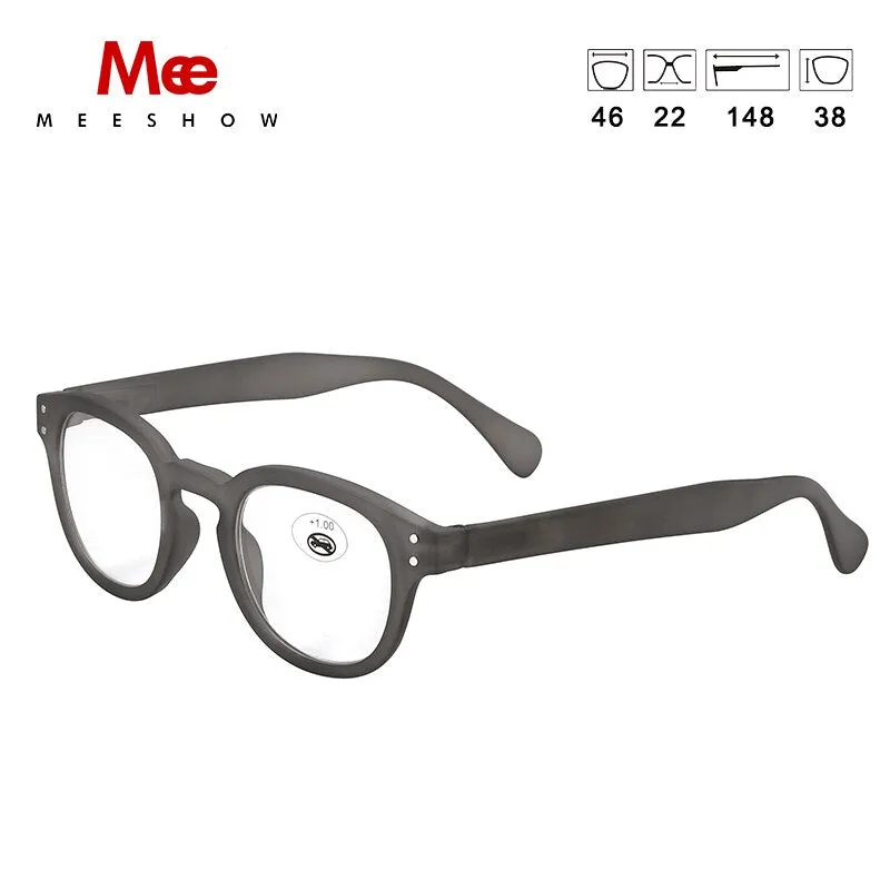 Meeshow Women's Full Rim Round Polycarbonate Reading Glasses 1513