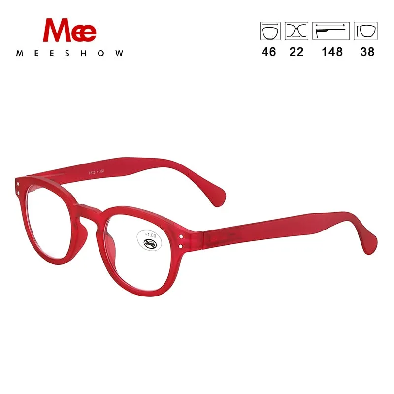 Meeshow Women's Full Rim Round Polycarbonate Reading Glasses 1513