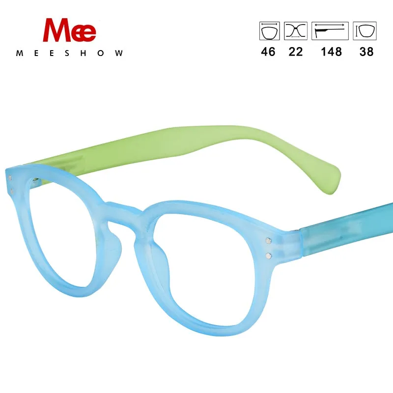 Meeshow Women's Full Rim Round Polycarbonate Reading Glasses 1513