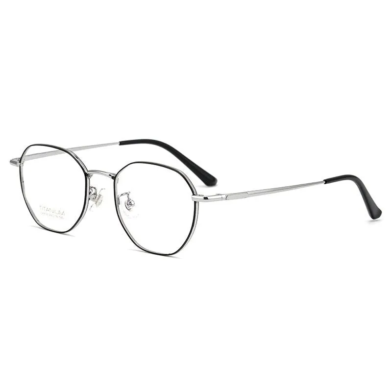 Muzz Unisex Full Rim Round IP Titanium Frame Eyeglasses Ck836