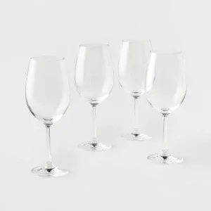 New - Threshold Signature Crystal White Wine Glasses Set of 4 Long Stem Glasses 17.1oz